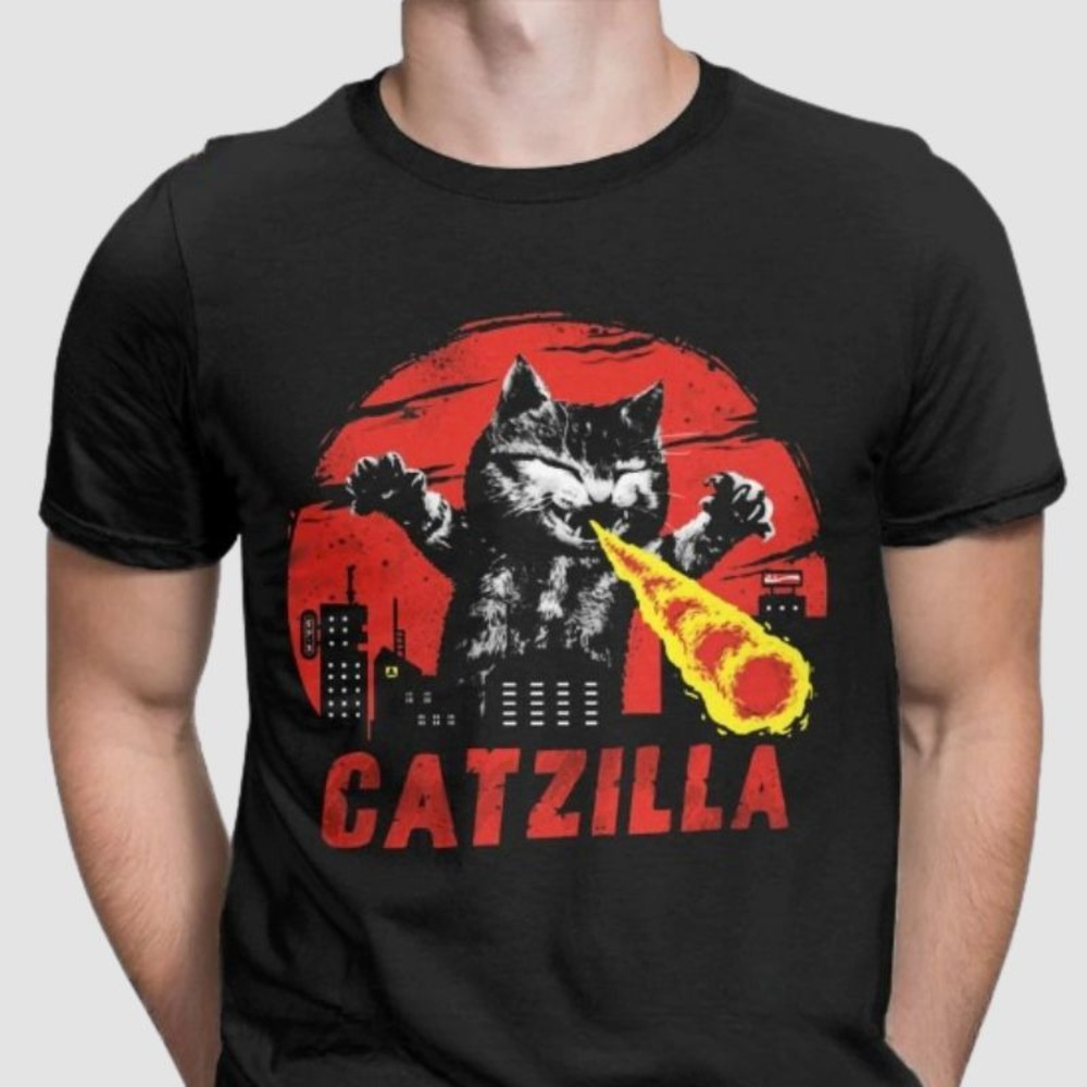 Catzilla Fire Cat Monster T Shirt